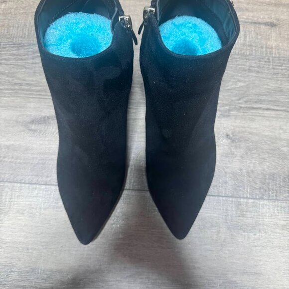 Sam Edelman Lucy Black Suede Pointed Toe Heeled Bootie Women's Size 7.5 - Picture 2 of 6